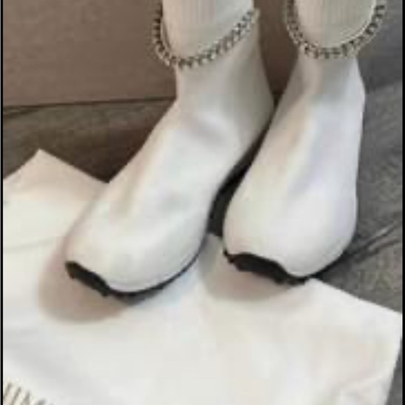 New Jimmy Choo pull in sock booties size 39 (US 8.5)stain repell - Picture 3 of 5